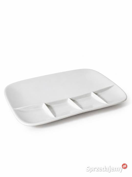 Porcelanowy Talerz Półmisek Dzielony Poddębice