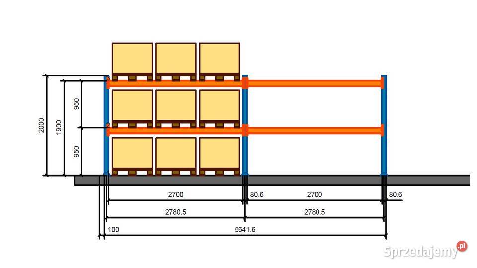 Regał paletowy zestaw 2m 18 miejsc paletowych Siedlce