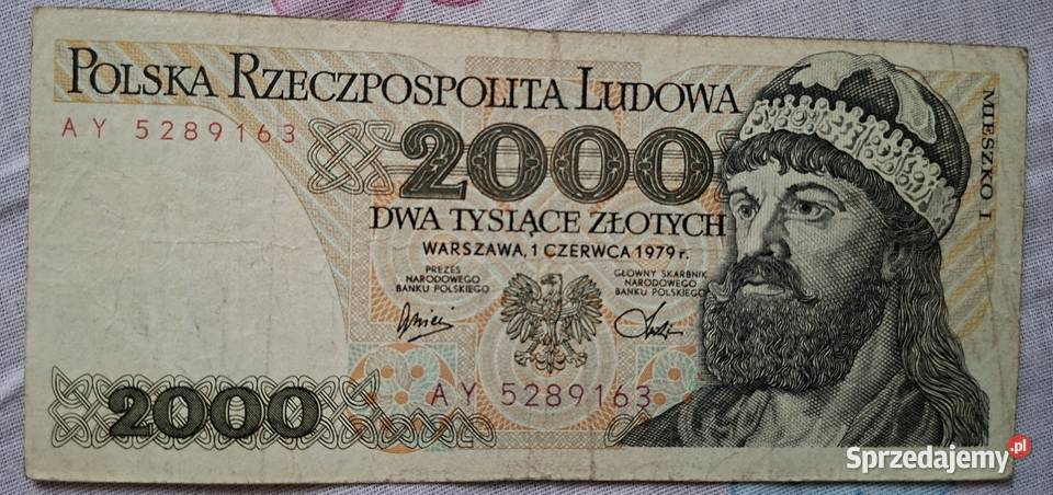 Banknot z PRL 2000 Dąbrowa Górnicza