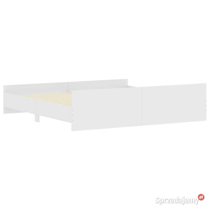 Rama łóżka z wezgłowiem i zanóżkiem biała 50cm Łóżka