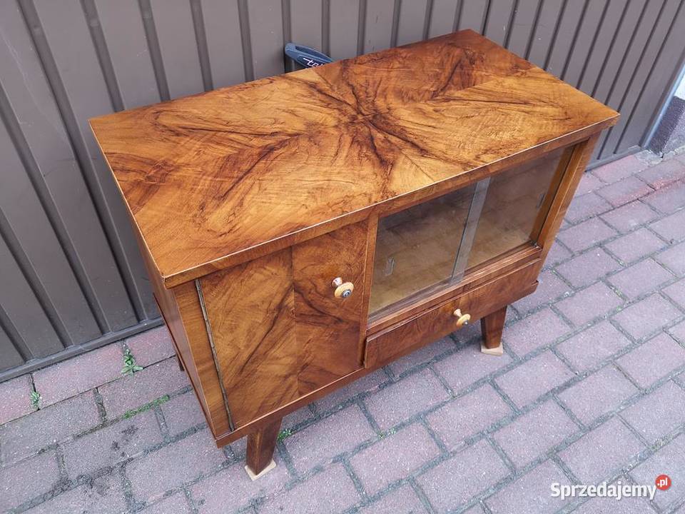 Komoda Szafka Stolik ARTDECO PRL Orzech Stary Meble Swarzędz