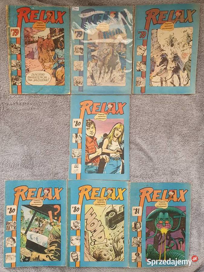 Magazyn Relax zestaw 25ciu numerów komiksy PRL Książki i Podręczniki