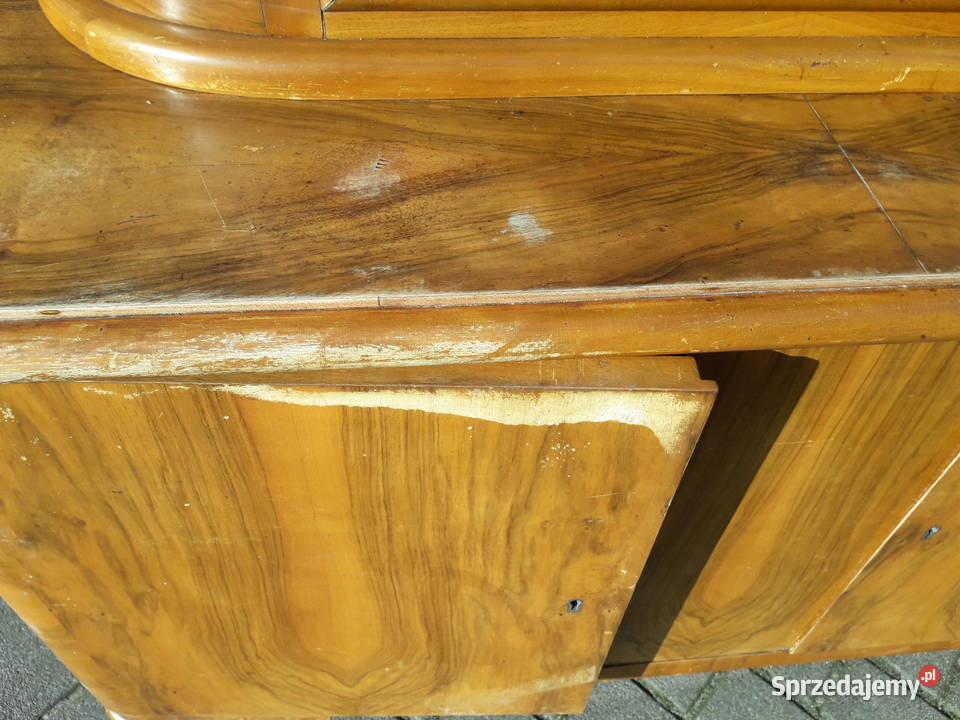 Witryna serwantka Art Deco PRL orzech lata 5060