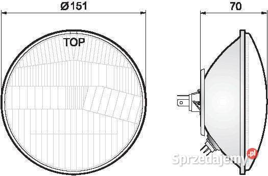 Element optyczny reflektora typ R2 155x155 mm