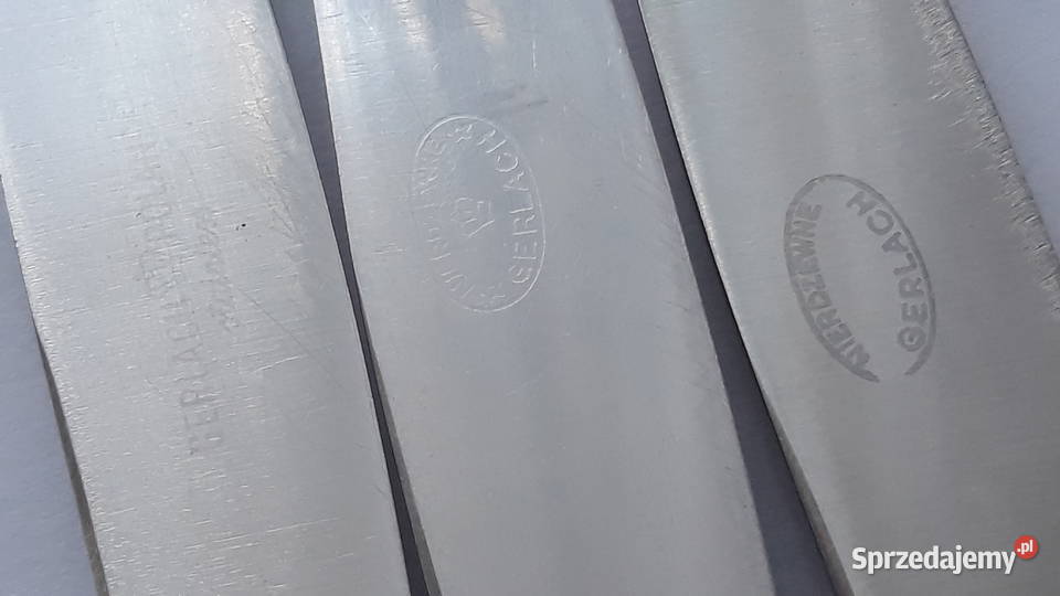 Kute noże obiadowe 3 KROPLA WODY Gerlach sztućce śląskie Dąbrowa Górnicza