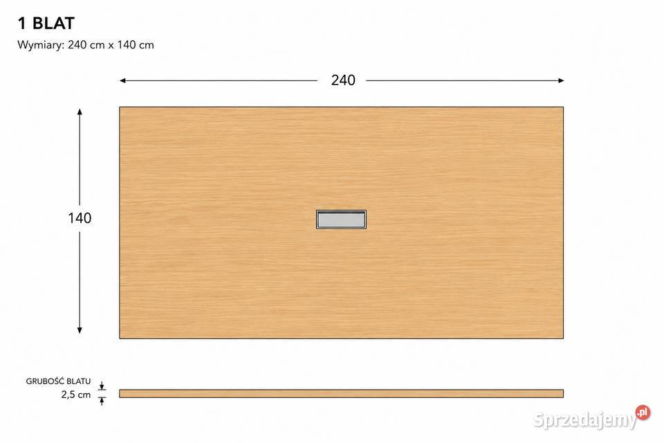 Stół konferencyjny 2 modułowy Bene Jasny Buk Biuro