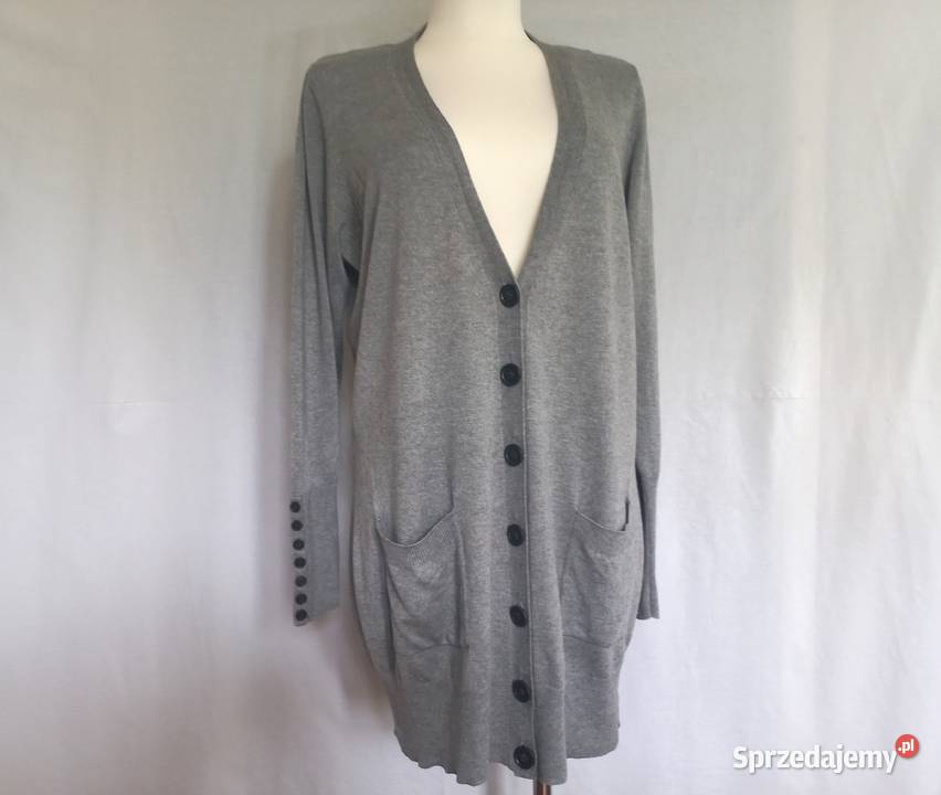 Kardigan damski Sweter szary r 40 Elegancki NOWY Białystok