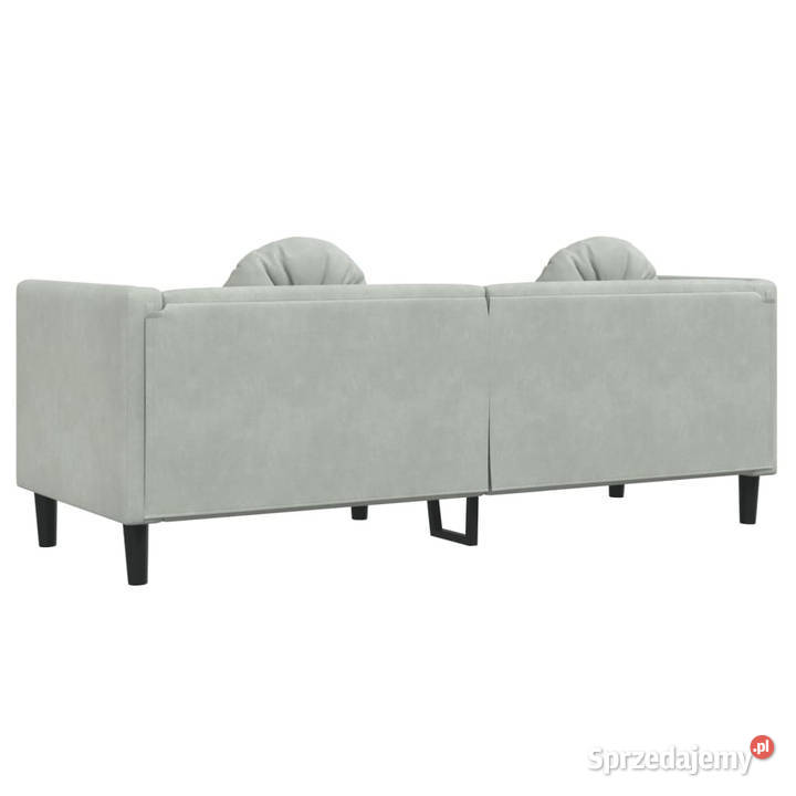 Sofa 3osobowa z poduszkami jasnoszara aksamit Warszawa