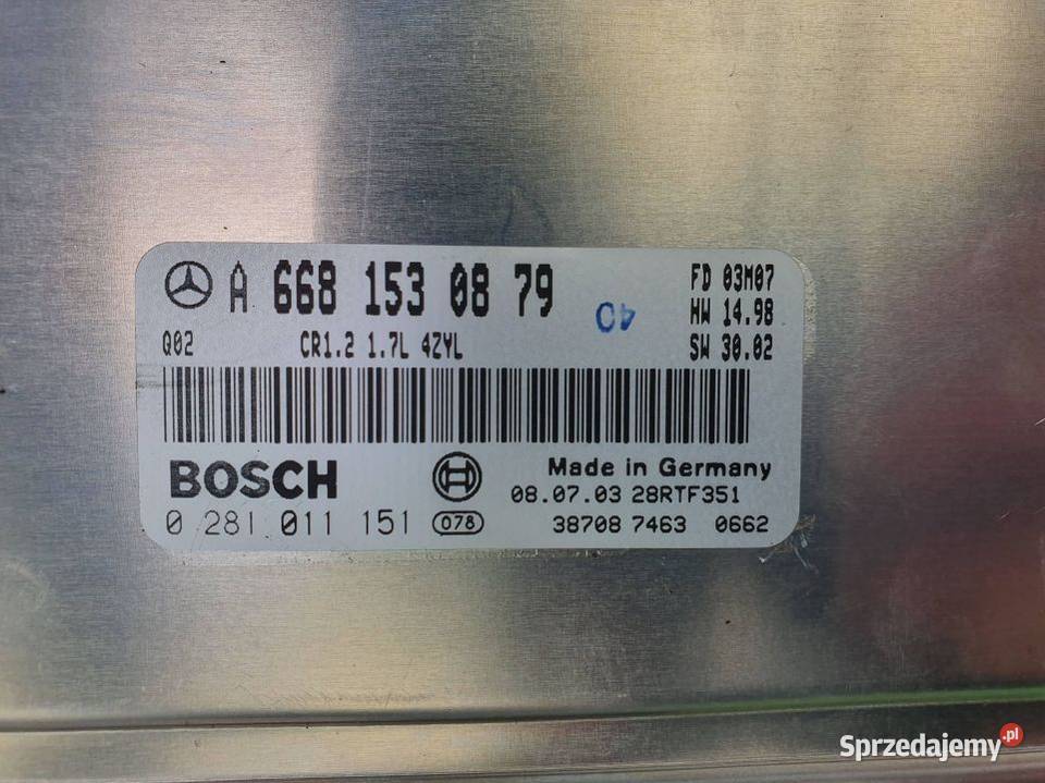 KOMPUTER SILNIKA ECU MERCEDES A KLASA W168 kujawsko-pomorskie Lipno