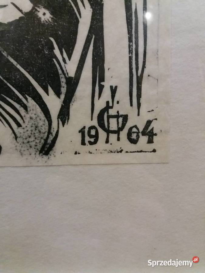 Matka Boska z Dzieciątkiem linoryt 1904 Kraków