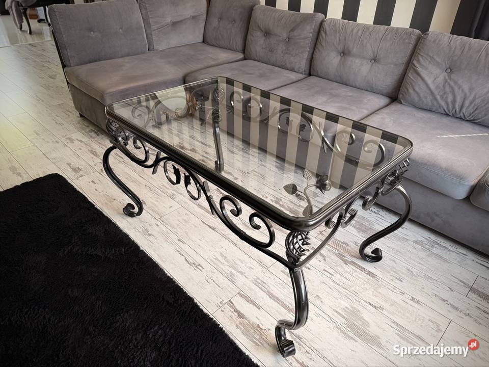 Ława kuta metaloplastyka z szybą 69cm Pińczów sprzedam