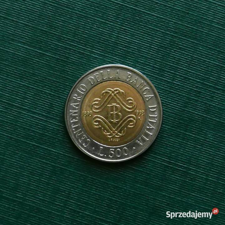 WŁOCHY 500 lirów 1993r 100lecie Banku Włoch Gliwice