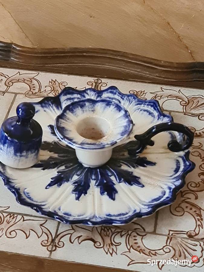 Porcelanowy kaganek z gasikiem Przasnysz