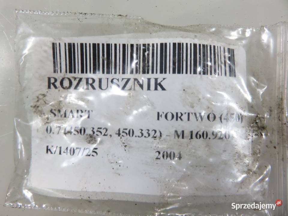 ROZRUSZNIK SMART FORTWO 450 07 63101007 Części samochodowe małopolskie