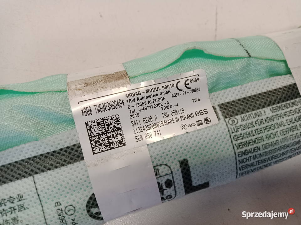 SKODA OCTAVIA III MK3 KURTYNA POWIETRZNA LEWA wielkopolskie Rakoniewice