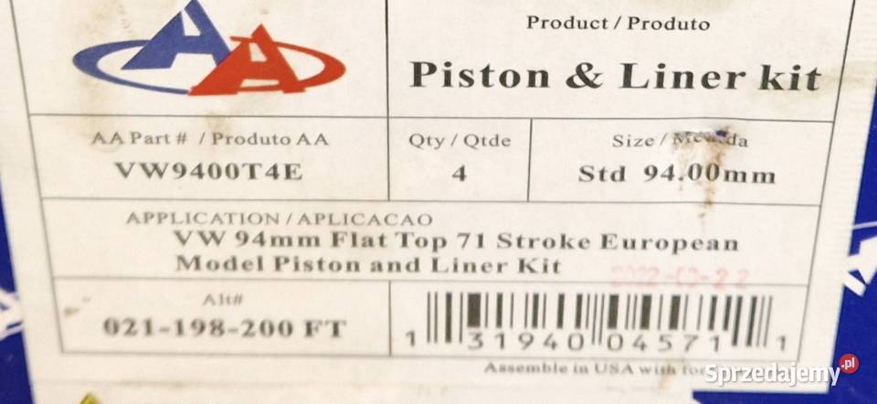 vw t2 zestaw tłokow cylindrów Chrzanów