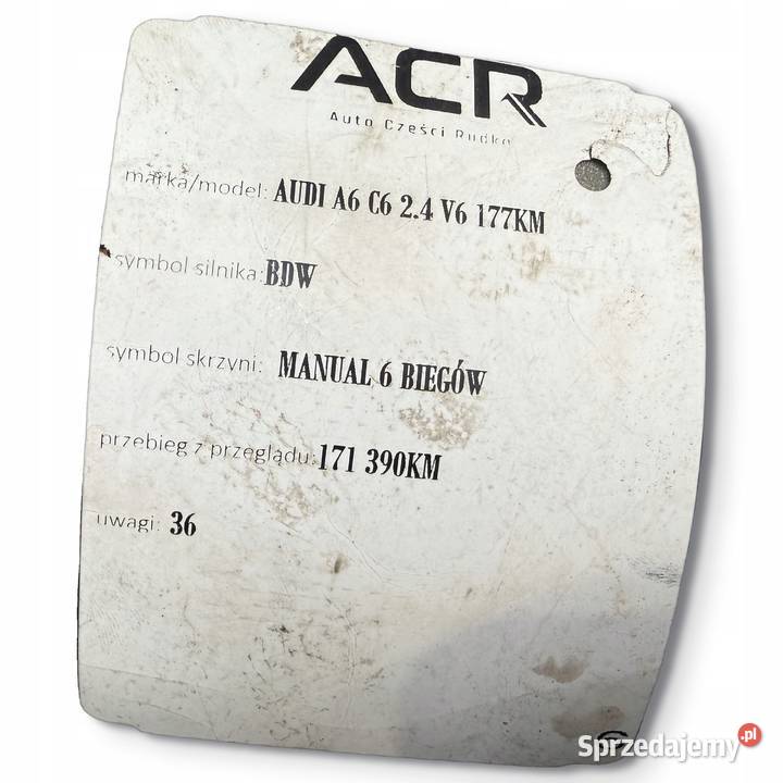 SILNIK BDW Audi A6 C6 24 V6 177 benzyna sprawny Chełm