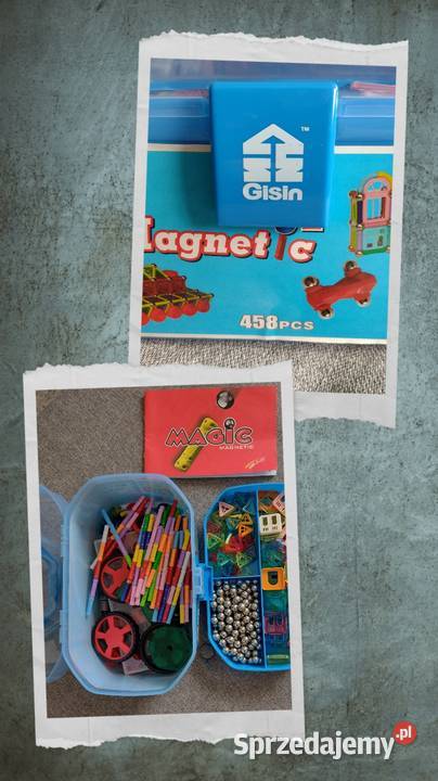 Klocki magnetyczne 458 elementów śląskie Dąbrowa Górnicza