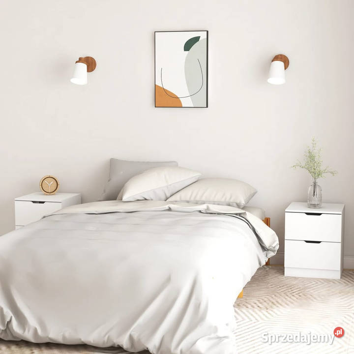 Szafki nocne 2 białe 40x40x50 materiał Warszawa