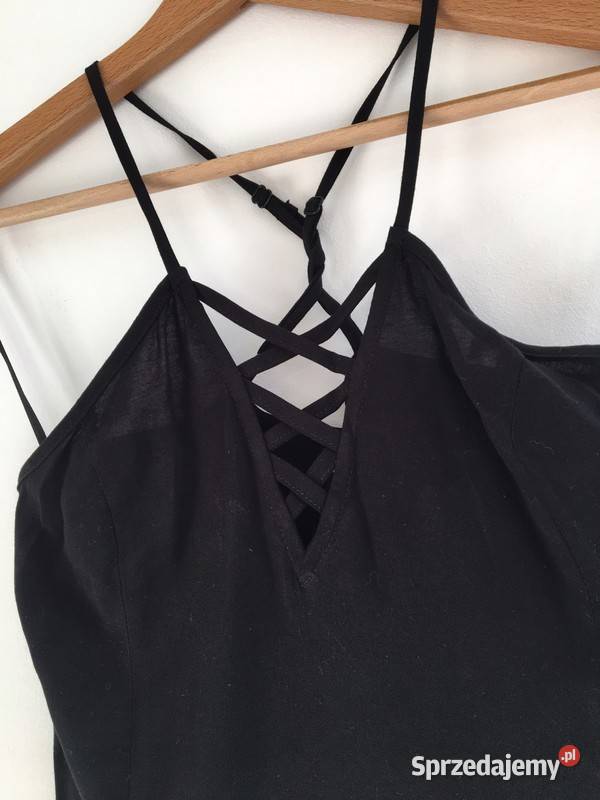 Czarna sukienka HM xs 34 sznurowana wiązana