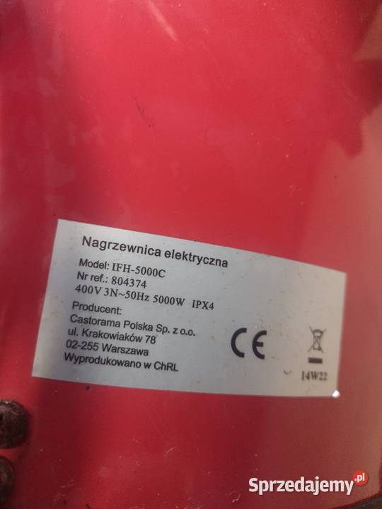 Nagrzewnica elektryczna IFH 5000 C 400V Stargard