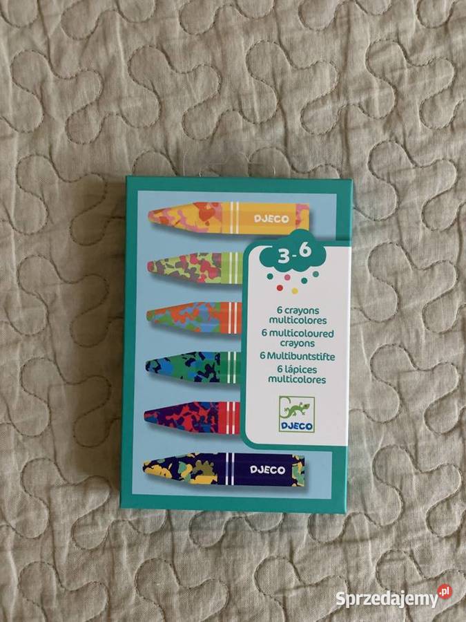 Nowe wielokolorowe kredki woskowe 6 Djeco Artykuły szkolne Warszawa
