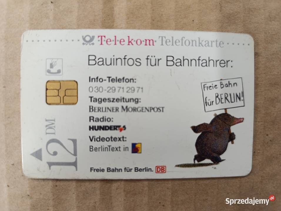 Karta telefoniczny niemiecka 12 deutsche Mark Poznań