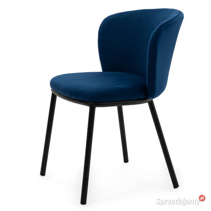 Granatowe Krzesło Tapicerowane Bari Wysyłka 24H Tarchały Małe