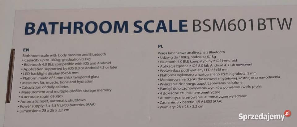 Waga łazienkowa analityczna Blaupunkt BSM601BTW Oświęcim