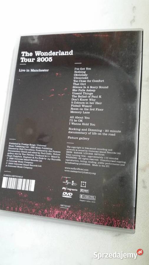 Stereophonics Lesley Garrett McFLY dvd video 1 płyta lubelskie Puławy