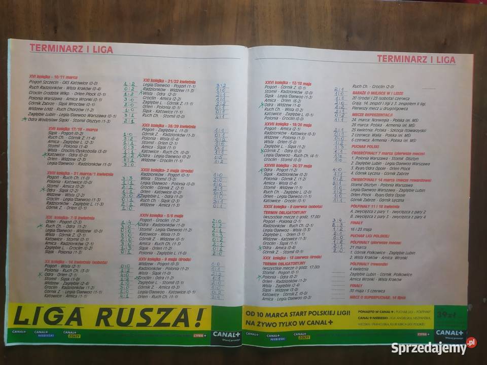 Skarb kibica ekstraklasy wiosna 2001 Czasopisma Łódź