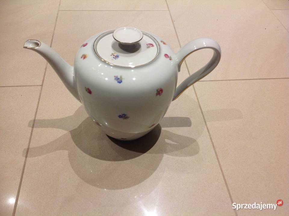 Dzbanek do Herbaty Stara Porcelana Volkstedt biały lubuskie Nowa Sól