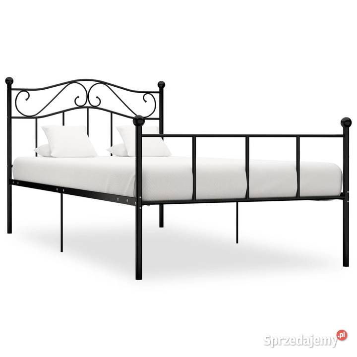 vidaXL Rama łóżka, czarna, metalowa, 90 x 200 cm （284523）
