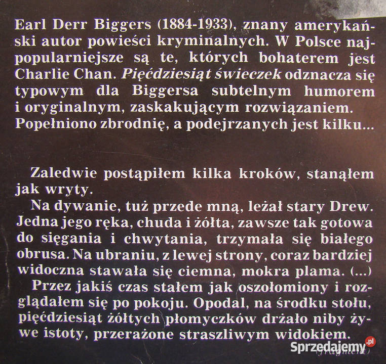 Pięćdziesiąt świeczek Earl Derr Biggers kryminały Kultura i Rozrywka Limanowa