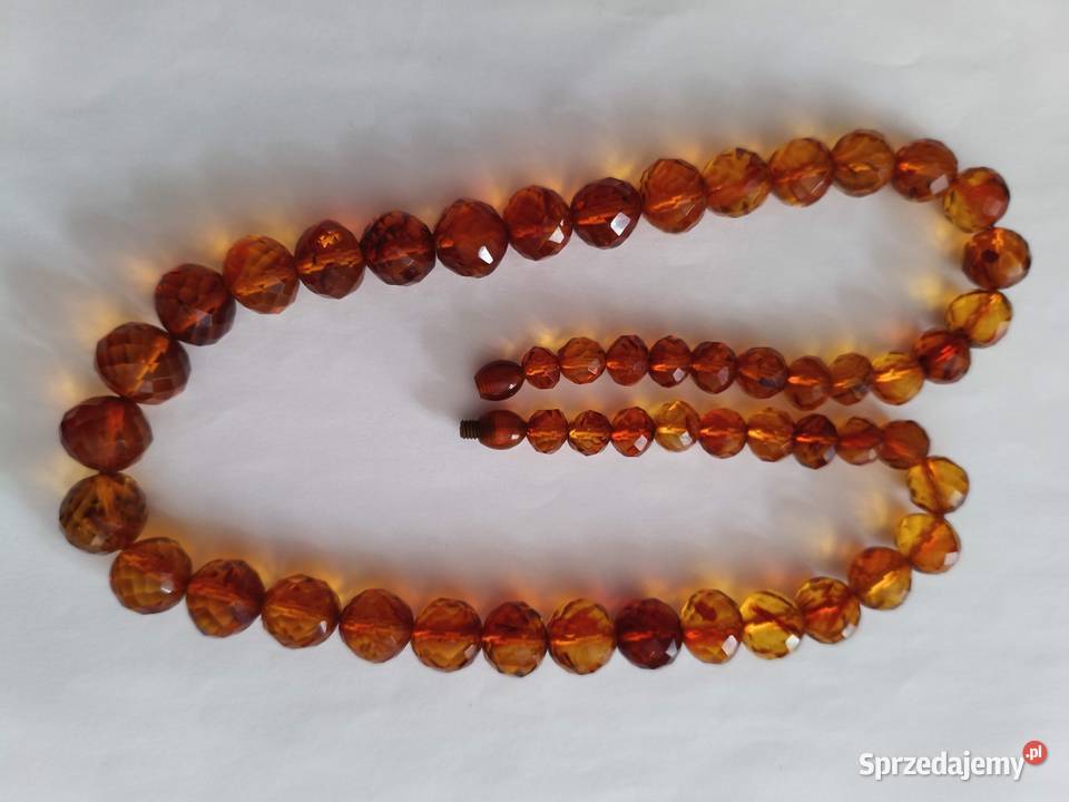 Naszyjnik Bursztyn Fasetowane Vintage Białystok
