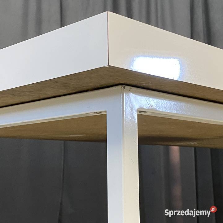 Biurko nowoczesne białe 18080 metalowa podstawa