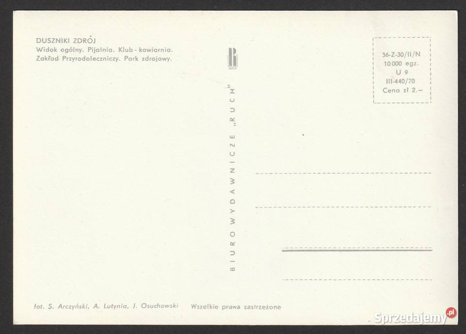 DUSZNIKI ZDRÓJ MOZAIKA 1970 BEZ OBIEGU Łódź