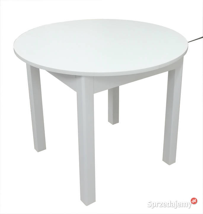 STÓŁ OKRĄGŁY FI 80 DREWNIANY DĄB BIAŁY ŁAWA Tołkiny