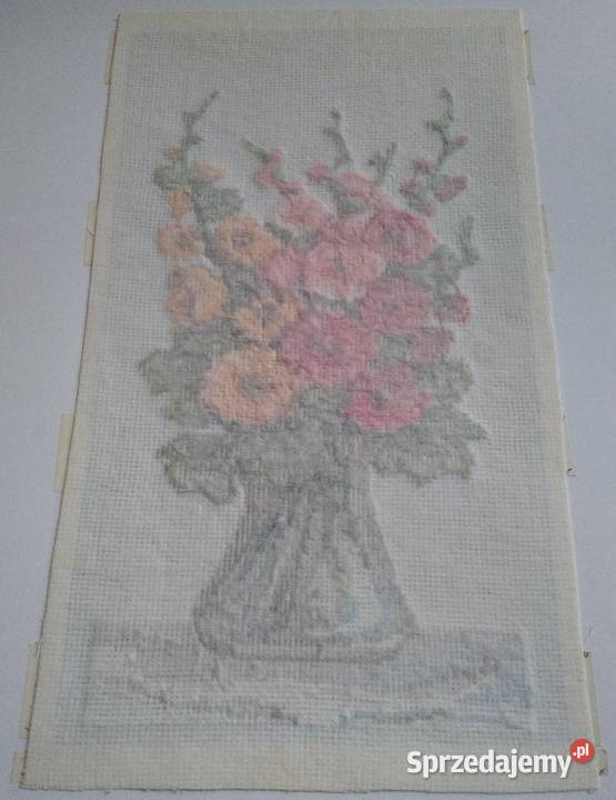 Obraz Kwiaty Haft Krzyżykowy Handmade Gdańsk
