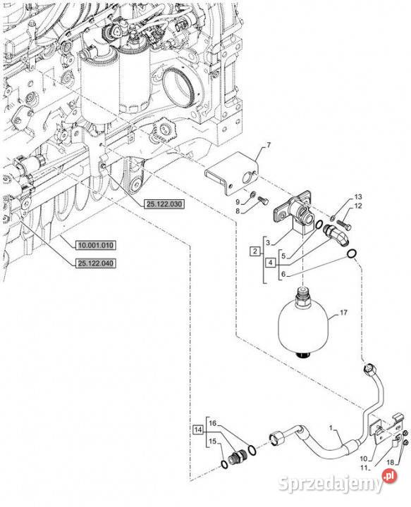 Holland T6070 Hydroakumulator 51608829 Jastrzębniki sprzedam