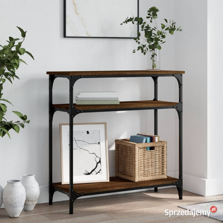 Stolik konsolowy brązowy dąb 75x29x75 WM834044 Stoły Warszawa