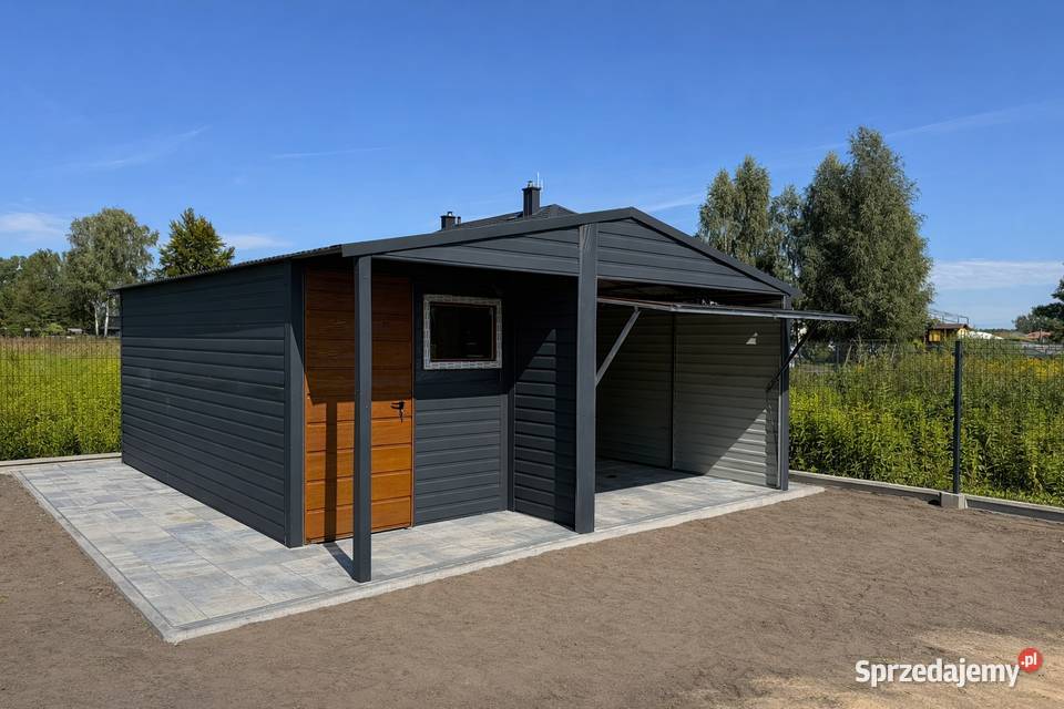 Garaż blaszany dwuspadowy 55 z wnęką Ciemny Tarnowiec sprzedam