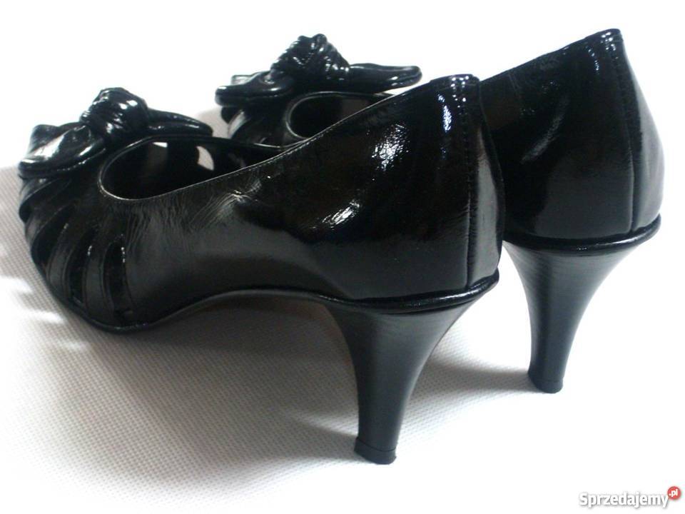 NOWE czółenka Skórzane SKÓRA Ażur 39 Eleganckie