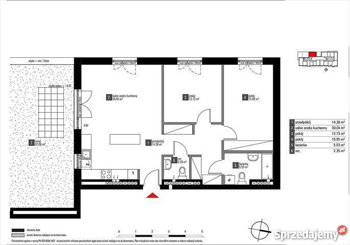 mieszkanie 70m2 3 pokoje Ząbki cegła