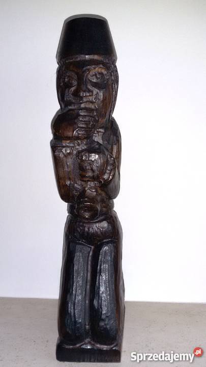 Ciekawa drewniana rzeźba muzyk saksofonista Pozostałe Warszawa