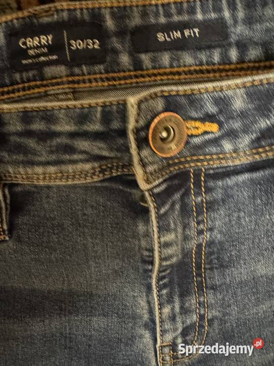 Jeansy męskie 3032 slim fit granatowe Carry z Moda i Styl Częstochowa