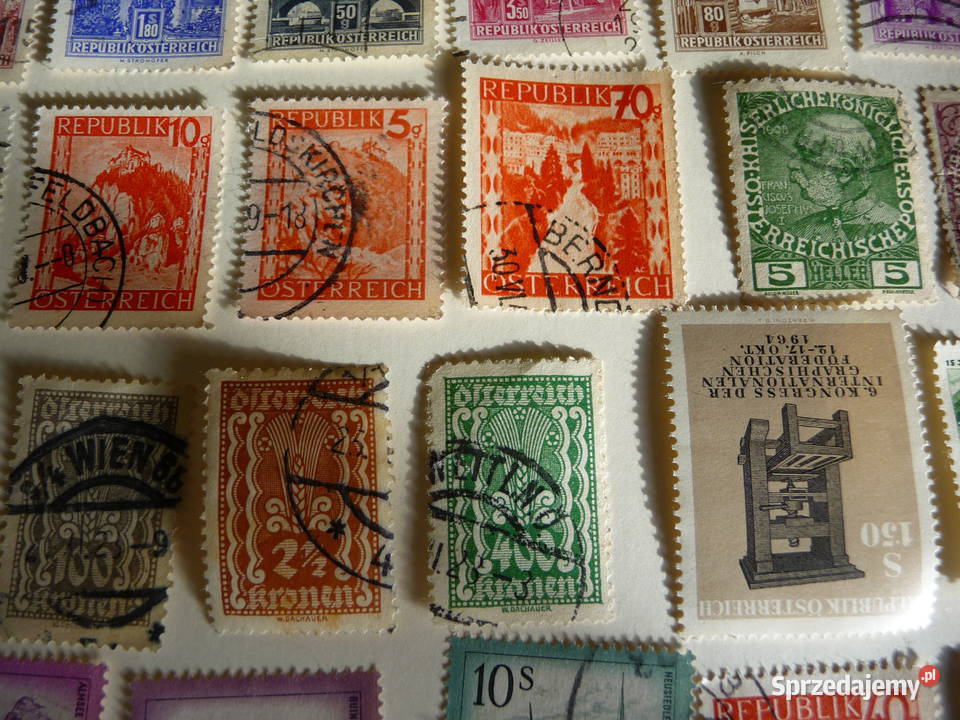 Zestaw starych znaczków AUSTRIA małopolskie Bukowno sprzedam