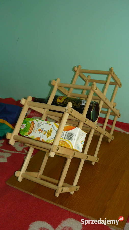 Stojak na wino drewniany na 10 butelek składany Sokółka