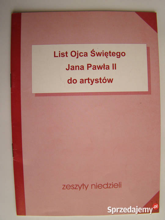 List Ojca Świętego do artystów miękka Limanowa