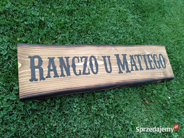 NAPIS NA DREWNIE szyld drewniany grawer Ogród Kraków